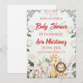 Safari baby shower uitnodiging (Voorkant / Achterkant)