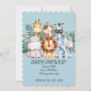 SAFARI BABY SHOWER UITNODIGING, DOWNLOADBAAR KAART