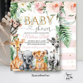 Safari Baby Shower Uitnodiging, Gir Safari Jungle Kaart