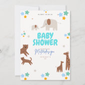 Safari Baby Shower Uitnodiging – Giraffe & Tijger (Achterkant)