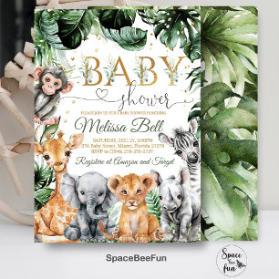 Safari Baby Shower Uitnodiging, Jongen Safari Jung Kaart