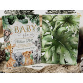 Safari Baby Shower Uitnodiging, Jongen Safari Jung Kaart