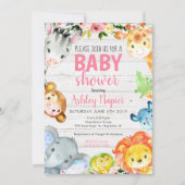 Safari Baby shower-uitnodiging Kaart (Voorkant)