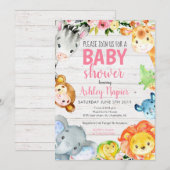 Safari Baby shower-uitnodiging Kaart (Voorkant / Achterkant)