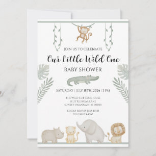 Safari baby shower uitnodiging Kleine wilde