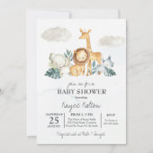 Safari Baby shower Uitnodiging,  Oerwoud Kaart (Voorkant)
