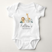 Safari Baby shower Uitnodiging,  Oerwoud Romper (Voorkant)