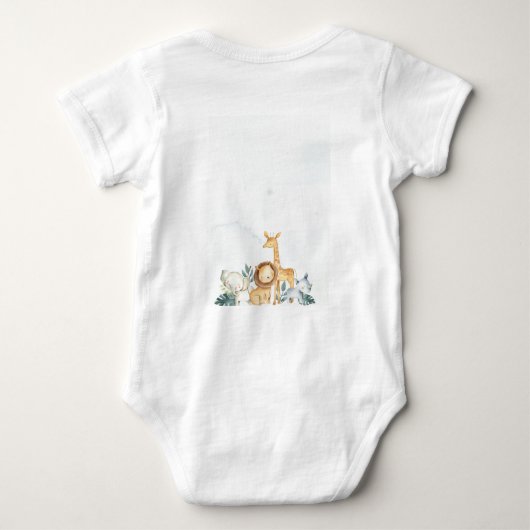 Safari Baby shower Uitnodiging,  Oerwoud Romper (Achterkant)