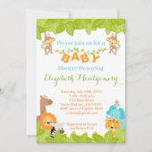 Safari Baby shower Uitnodiging tot dierproeven (Voorkant)