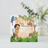 Safari baby shower uitnodigingen (Staand voorkant)