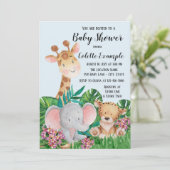 Safari baby shower uitnodigingen (Staand voorkant)