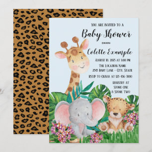 Safari baby shower uitnodigingen