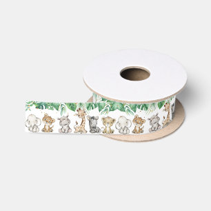 Safari Baby Shower Verjaardag Dieren Gouden Confet Satijnen Lint