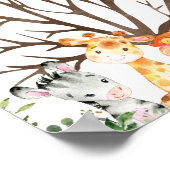 Safari Baby Shower Vingerafdruk Gastboek Bord Poster (Hoek)