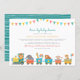 Safari Baby shower voor trein- en Bunting Cute Dri Kaart