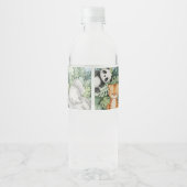 safari-baby shower voor wilde dieren waterfles etiket (Achterkant)