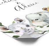 Safari Baby shower voorspellingen en advies teken Poster (Hoek)