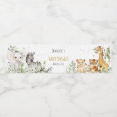 Safari Baby shower Waterfles Etiket (Enkel label)