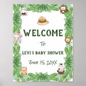 Safari Baby shower Welcome Poster (Voorkant)