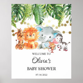 SAFARI Baby shower Welkomstteken Poster