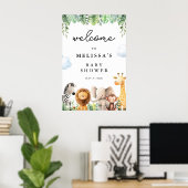 Safari Baby shower Welkomstteken Poster (Thuiskantoor)