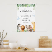 Safari Baby shower Welkomstteken Poster (Keuken)