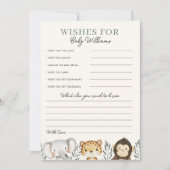 Safari Baby shower Wensen voor Baby Game Kaart (Voorkant)