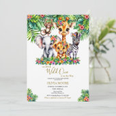 Safari Baby shower Wild One is onderweg Kaart (Staand voorkant)