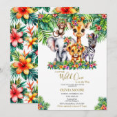 Safari Baby shower Wild One is onderweg Kaart (Voorkant / Achterkant)