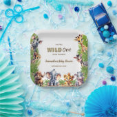 Safari Baby shower Wild One Oerwoud Papieren Bordje (Feest)