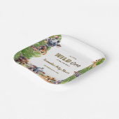 Safari Baby shower Wild One Oerwoud Papieren Bordje (Gebogen)
