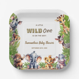 Safari Baby shower Wild One Oerwoud Papieren Bordje