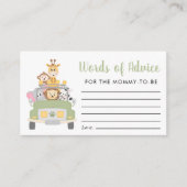 Safari Baby shower Woorden van advies Informatiekaartje (Voorkant)