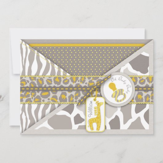 Safari Baby Uitnodigingskaart Kaart (Voorkant)