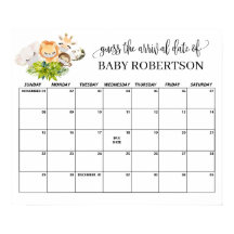 Safari Baby Wild Shower Raad de Datum Kalender