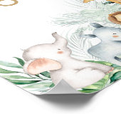 Safari-babydieren Baby Shower-gastenboek Poster (Hoek)