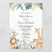 Safari babydieren geslacht neutrale babyshower