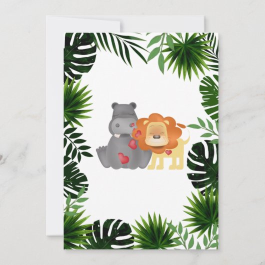 Safari babydoucheuitnodigingen Little Wild One Kaart (Achterkant)