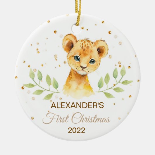 Safari Baby's eerste kerst Ornament (Voorkant)