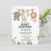 Safari babyshower feest uitnodiging (Staand voorkant)