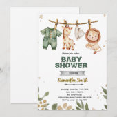 Safari babyshower feest uitnodiging (Voorkant / Achterkant)