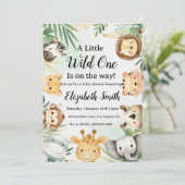 Safari babyshower uitnodiging (Staand voorkant)