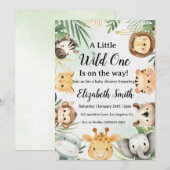 Safari babyshower uitnodiging (Voorkant / Achterkant)