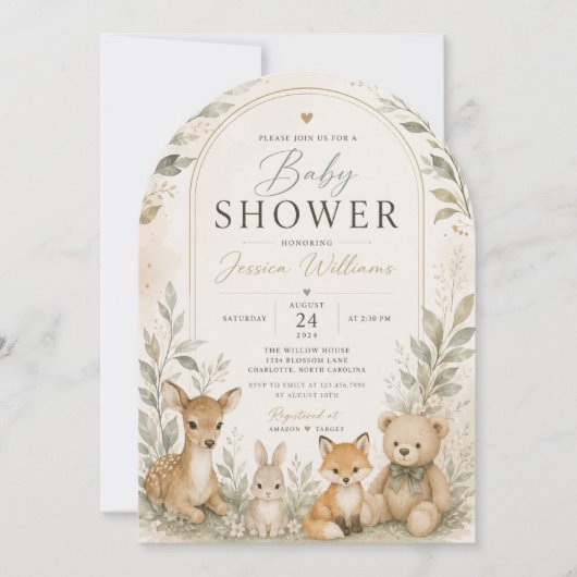 Safari babyshower uitnodiging (Voorkant)