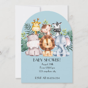 SAFARI BABYSHOWER UITNODIGING, DOWNLOADBAAR KAART