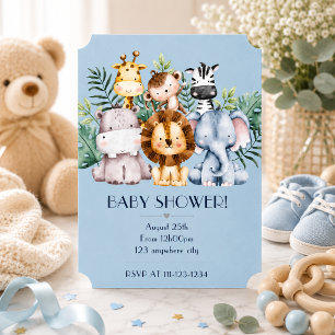 SAFARI BABYSHOWER UITNODIGING, DOWNLOADBAAR KAART