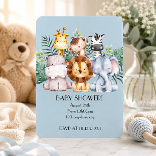 SAFARI BABYSHOWER UITNODIGING, DOWNLOADBAAR KAART