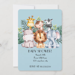 SAFARI BABYSHOWER UITNODIGING, DOWNLOADBAAR KAART