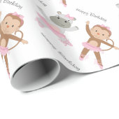 Safari Ballerina Birthday Cadeaupapier (Rol Hoek)