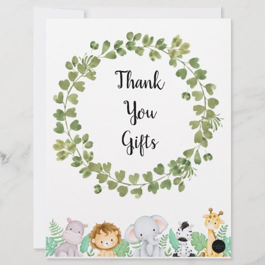 Safari Bedankt Cadeaus Poster (Achterkant)